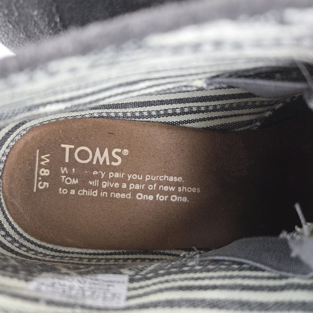 Toms Desert Suede Gray Wedge Heel Lace Up Ankle Boots Shoes Women's Size 8.5 - Picture 12 of 13
